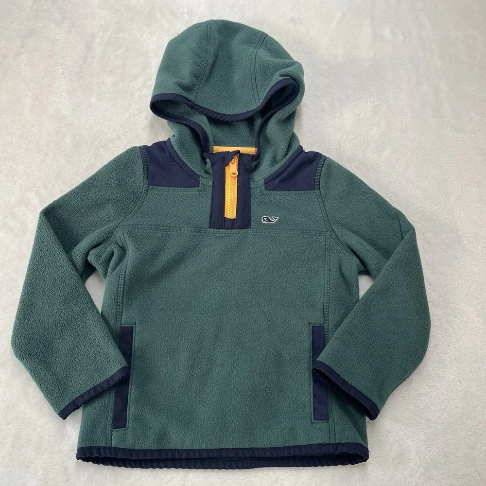 Vineyard Vines Fleece 1/4 Zip Hoodie Unisex Toddler 3T Fall Winter Whale Logo